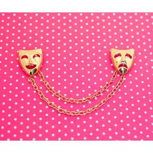 Vintage Chained Happy & Sad Brooch by Trifari - P8